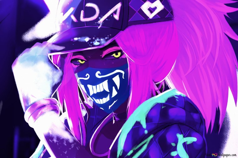 Akali League of Legends неон