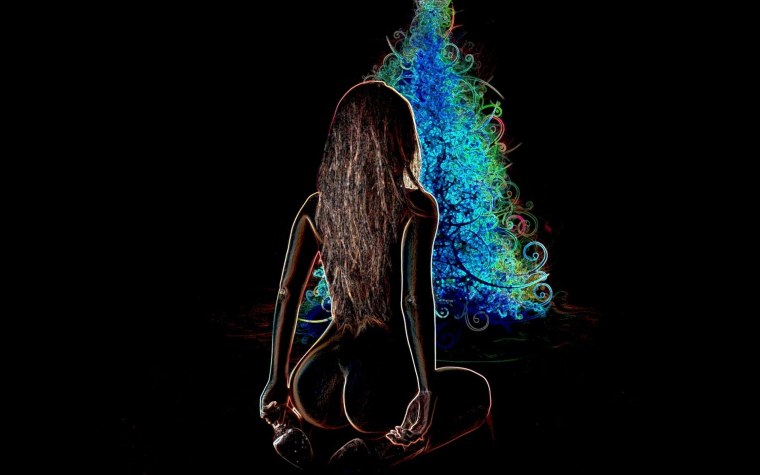 Силуэт девушки на рабочий стол