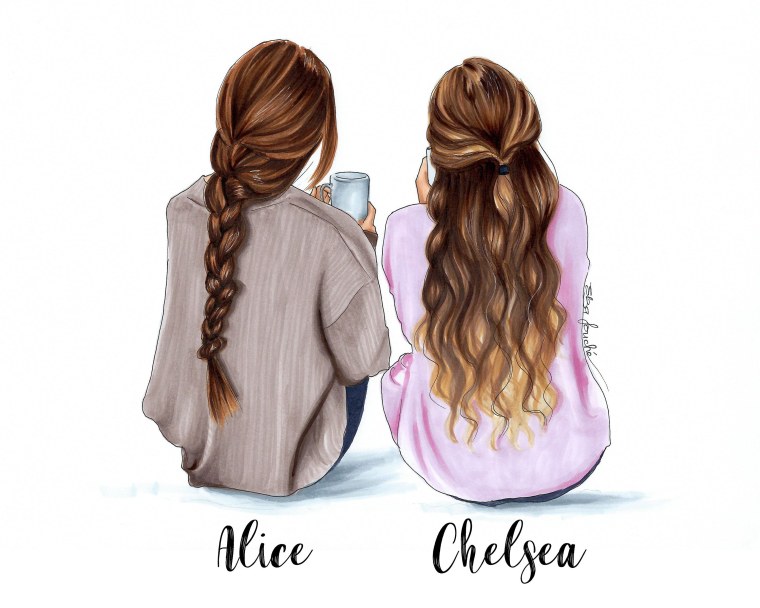 Подруги рисунок