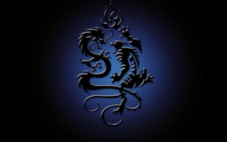 Дракон на темном фоне