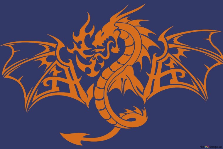 Дракон на синем фоне