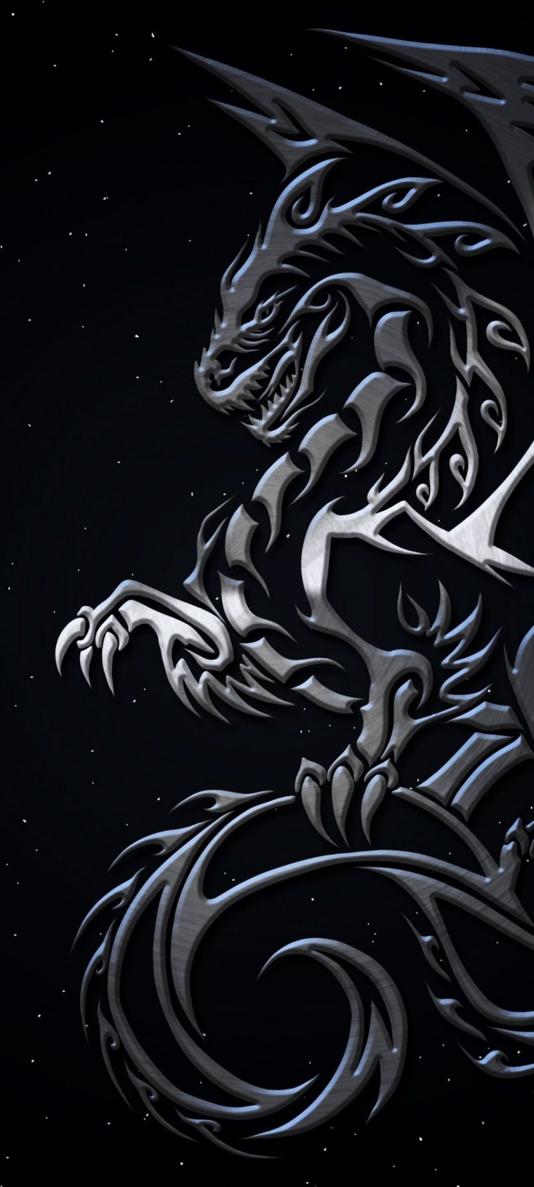 Дракон на черном фоне