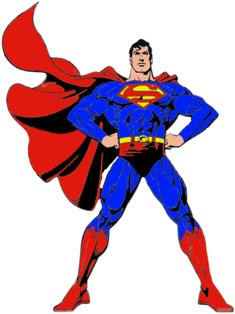 Супергерой на белом фоне