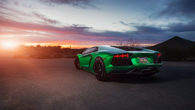 Lamborghini Aventador 4к Green