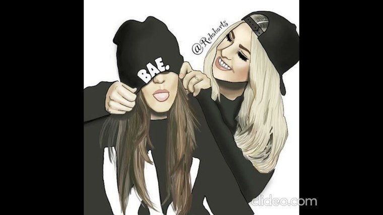 Две девушки рисунок