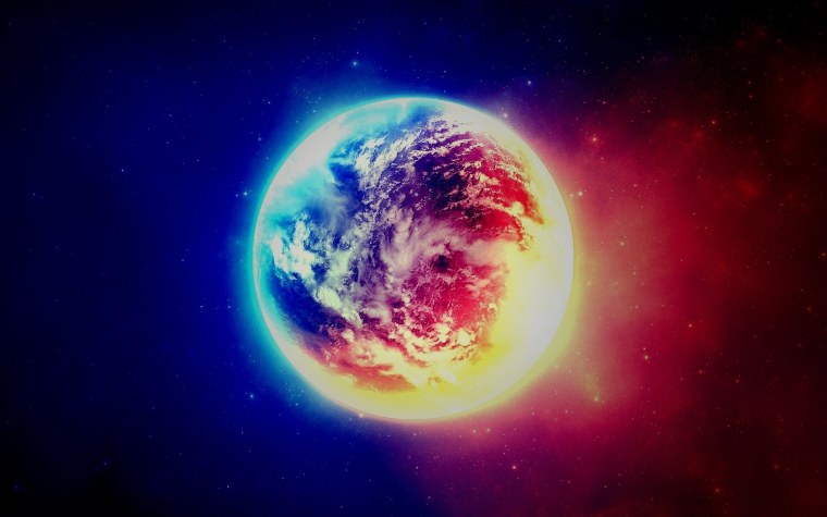 Планета на черном фоне