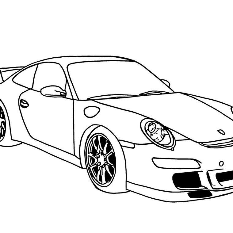 Спортивные машины раскраска с круглыми фарами