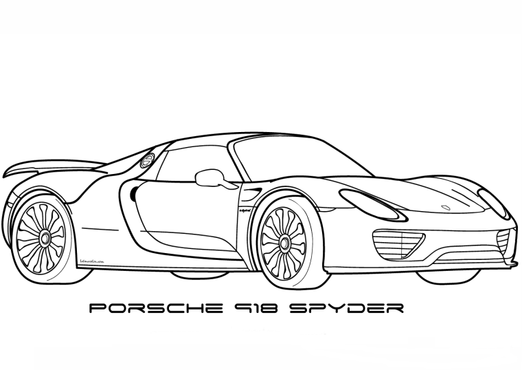 Раскраска Porsche 918 Spyder