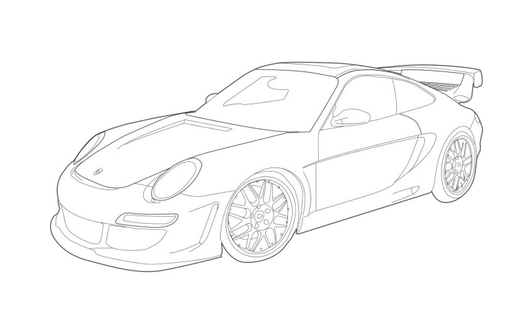 Порше 911 рисунок