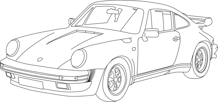 Раскраска Порше 911 турбо s