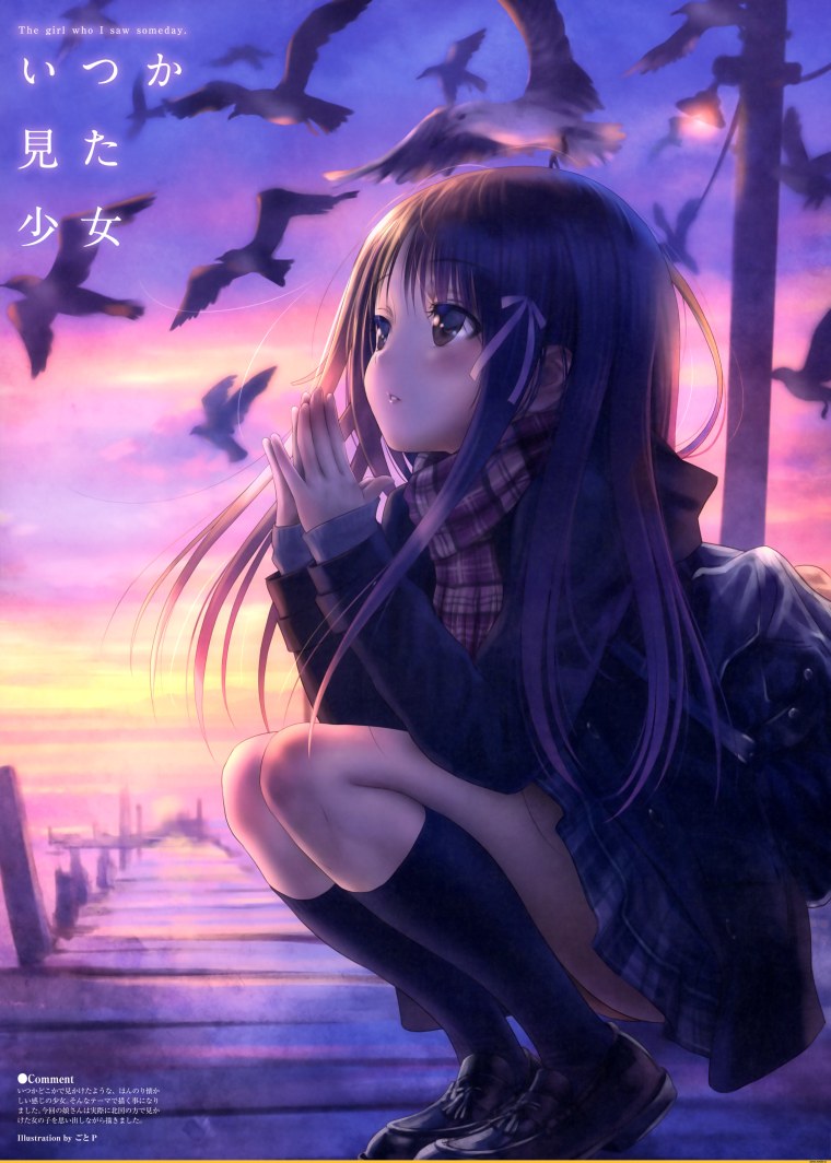 Печальная девушка аниме