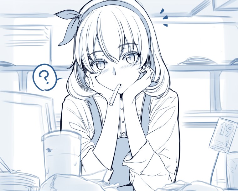 Аниме девушка думает