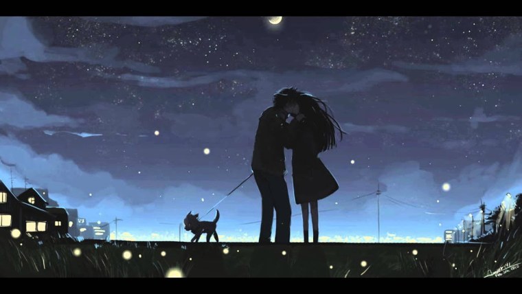 Аниме парочки ночью