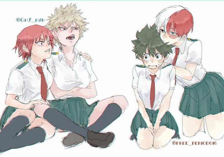 Аниме моя геройская Академия Юри