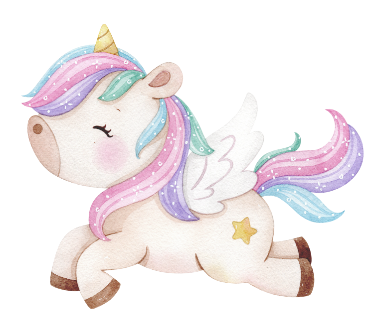 Единорог акварель