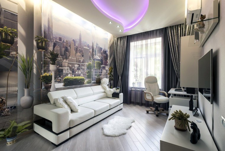 Гостиная в салатовых тонах