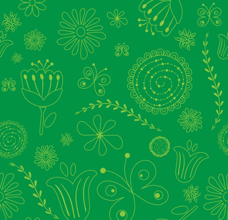 Зеленый фон с узорами
