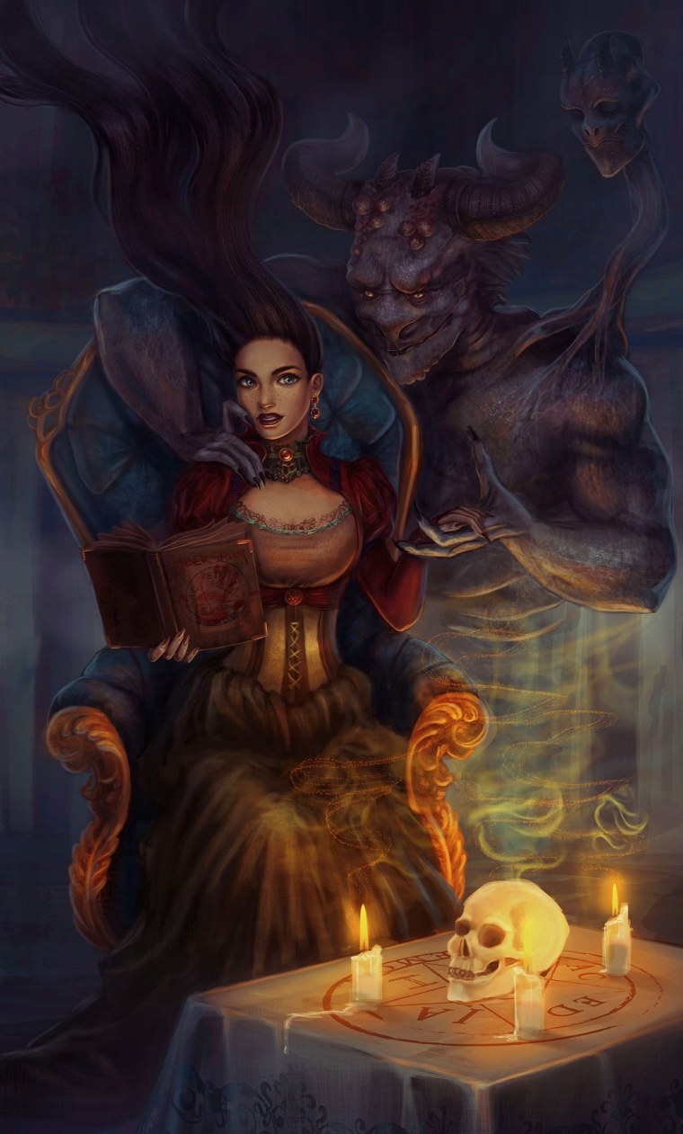 Ведьма и демон арт