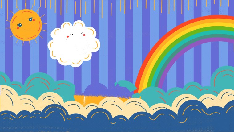 Мультяшный фон с радугой