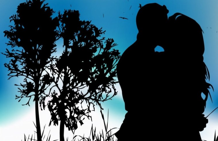 Силуэт любящих людей