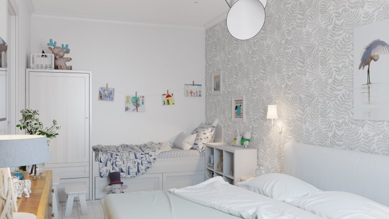 Обои в скандинавском стиле для спальни