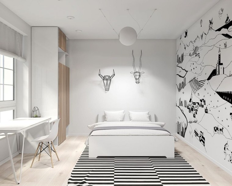 Акцентная стена в скандинавском интерьере