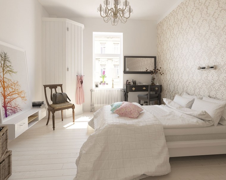 Светлая спальня в скандинавском стиле