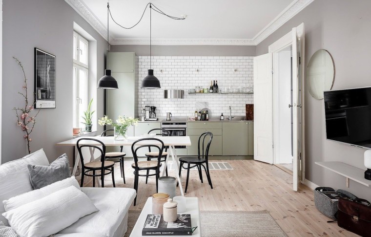 Обои в стиле Сканди для прихожей