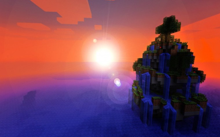 Красивый закат в МАЙНКРАФТЕ