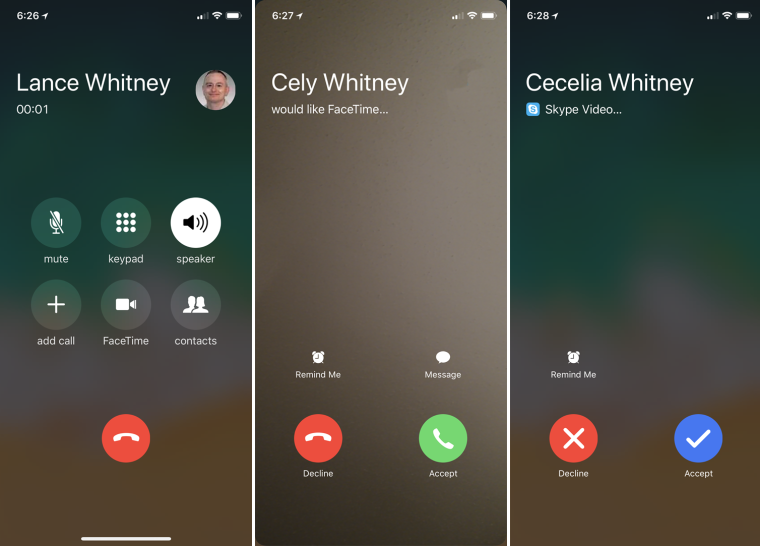 Iphone x экран вызова