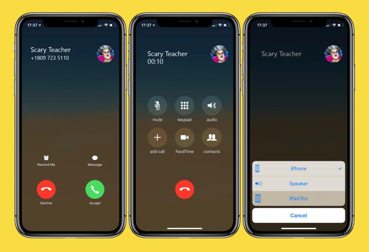 Экран звонка iphone x на русском