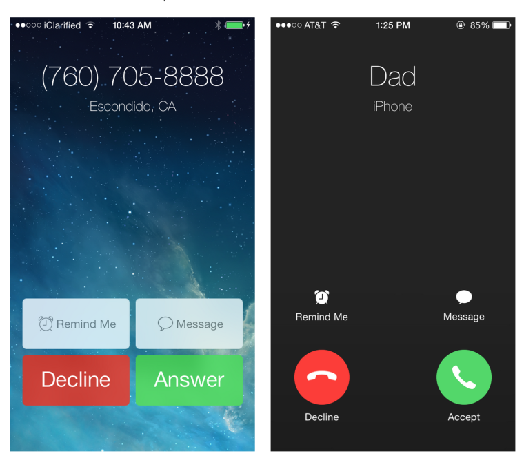 Экран вызова айфон
