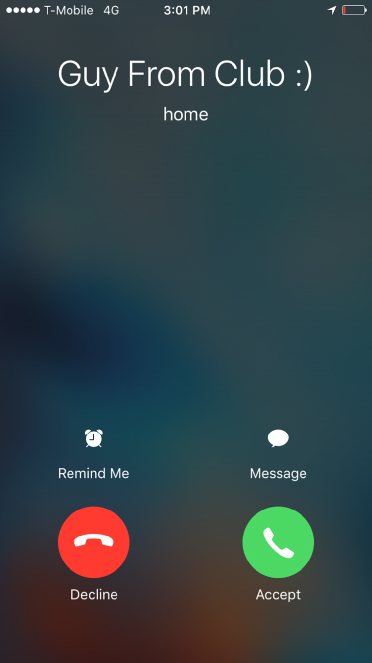 Экран вызова IOS