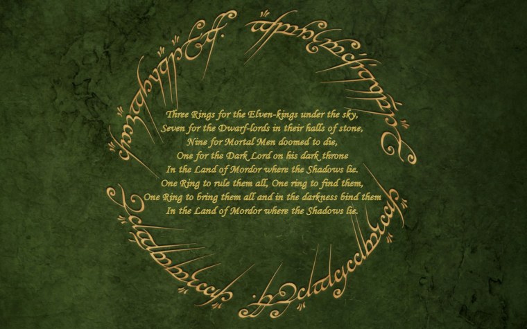 Надпись Властелина колец