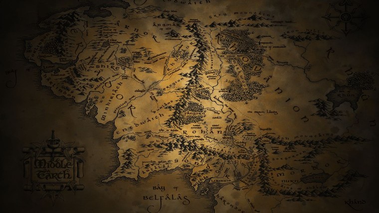 Карта Средиземья во Властелине колец