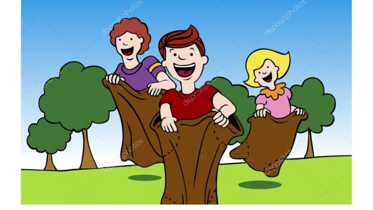 Бег в мешках рисунок