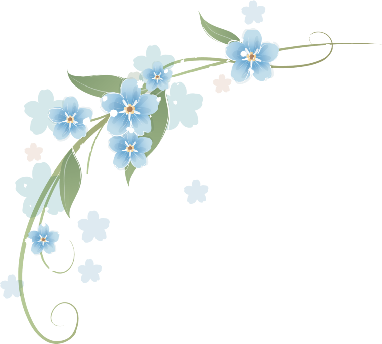 Голубые цветочки на прозрачном фоне