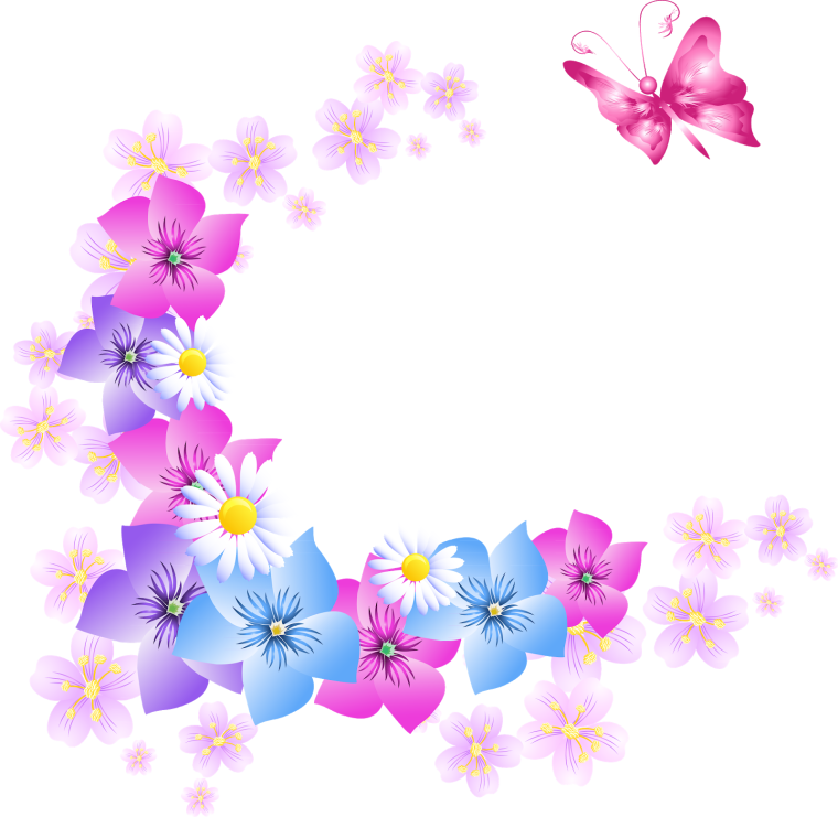 Рамка из цветов сиреневая с розовым