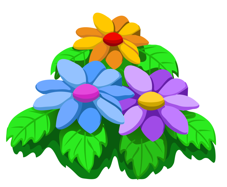 Цветы мультяшные