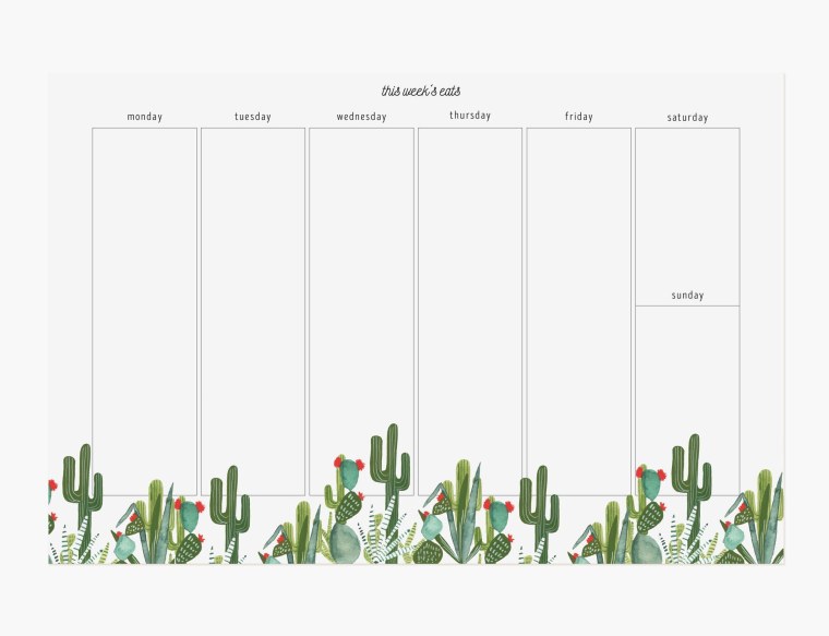 Кактусы на страницу для ежедневника