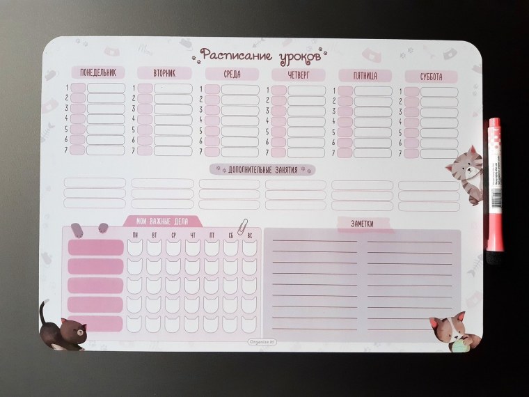 Расписание занятий шаблон