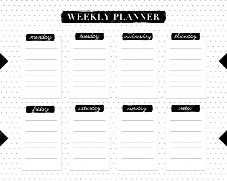 Планер чёрно белый