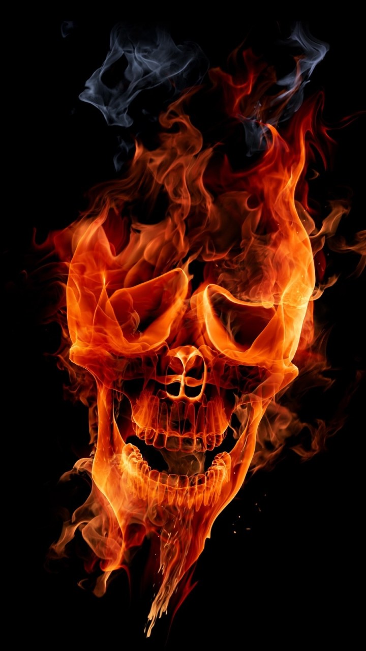 Череп на оранжевом фоне