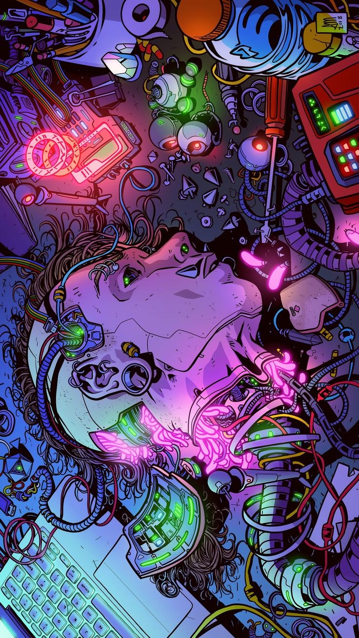 Cyberpunk Art City неон