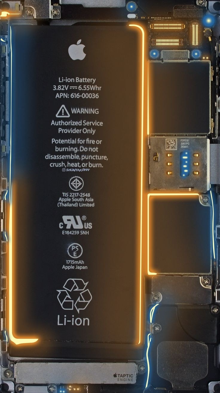 Внутренности iphone с подсветкой