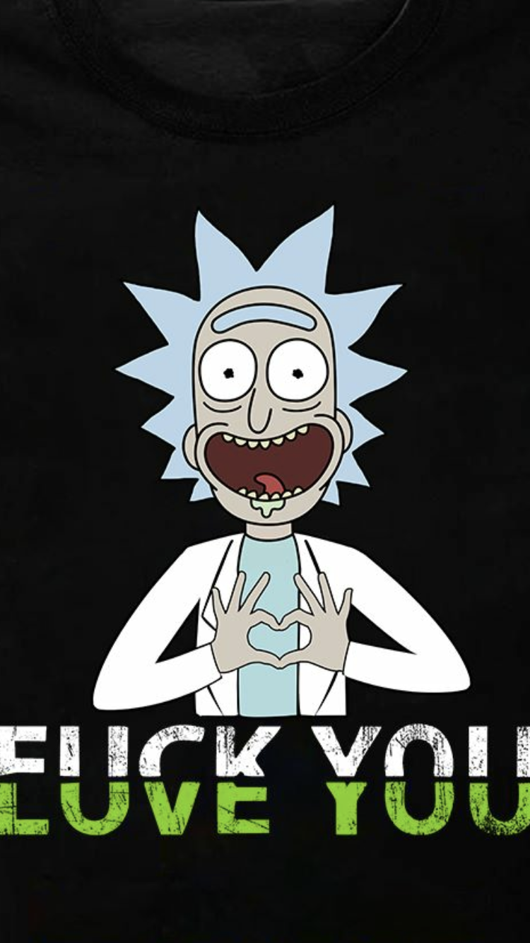 Рик и Морти на черном фоне