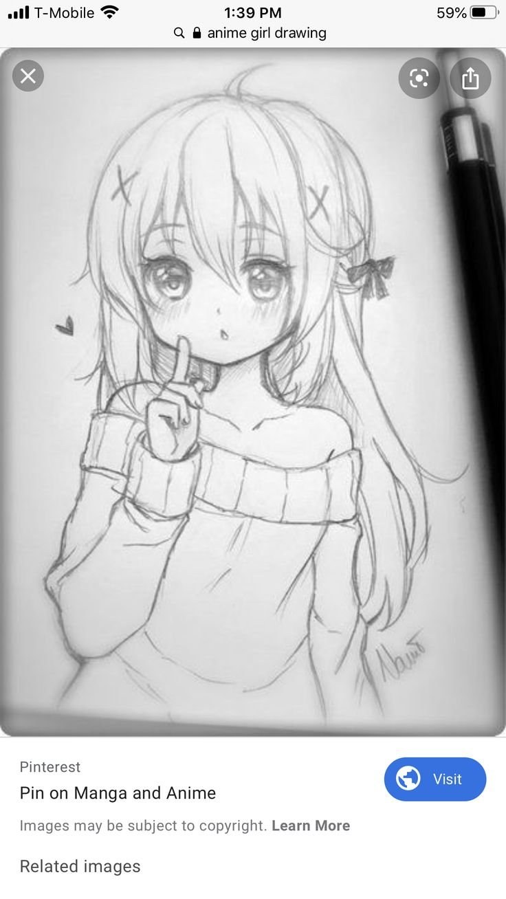 Аниме девушки карандашом