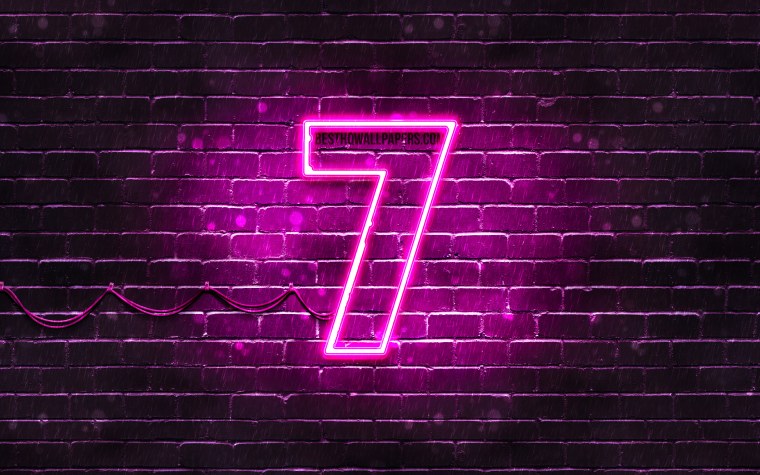 Неоновая цифра семь