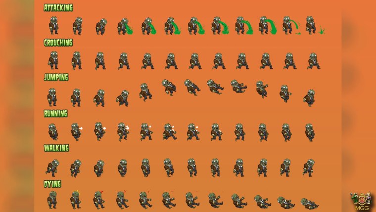 Зомби 2д спрайт