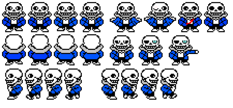 Санс пиксель арт вид сбоку